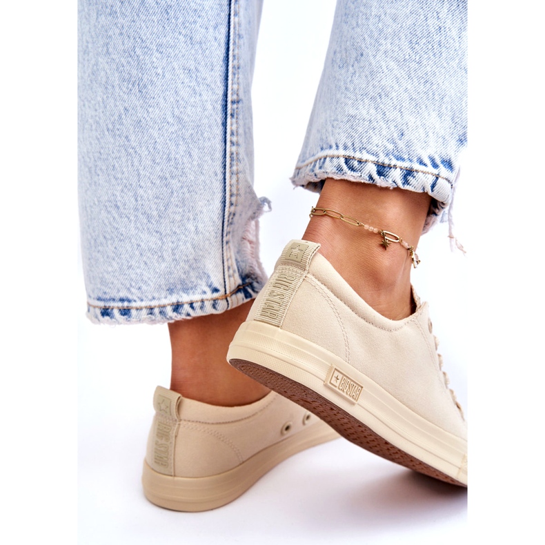 Dámské hladké nízké tenisky Big Star LL274061 Béžová béžový 3