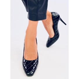 Prošívané dámské vysoké podpatky Modi Black černý 2