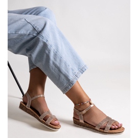 Saila champagne nízké sandály na klínku zlatý 1 Saila champagne nízké sandály na klínku zlatý 1