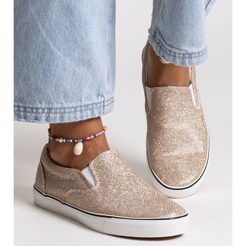 Zlaté lesklé tenisky Lublubah zlatý 1