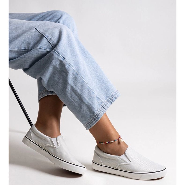 Bílé lesklé tenisky Lublubah bílý 1