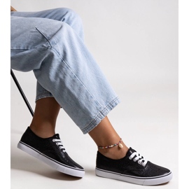 Černé lesklé tenisky Merri černá 1