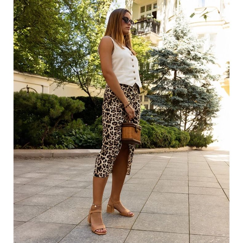 Hnědé sandály Madea na vysokém podpatku hnědý 1