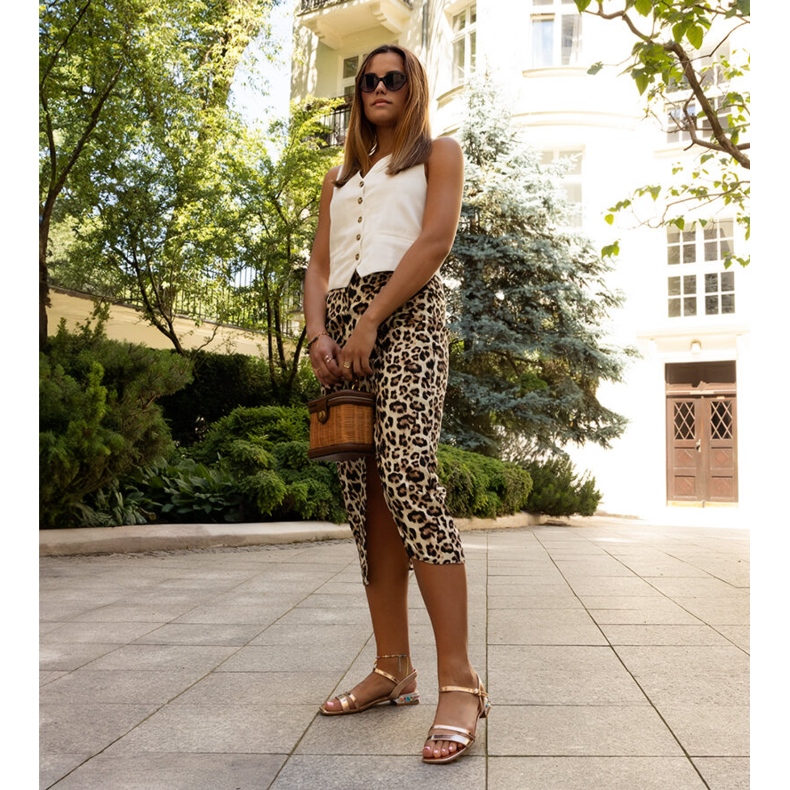 Růžové sandály Rababa na nízkém podpatku růžový 2