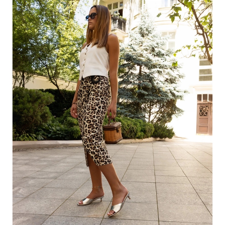 Zlaté skluzavky Maloua na nízkém podpatku zlatý 2