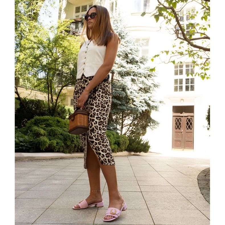 Růžové Cantara na nízkém podpatku růžový 1