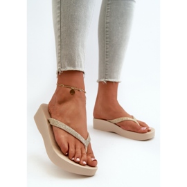 Dámské žabky s třpytivým páskem 83386 Ipanema Mesh Chic Plat Fem Béžová béžový 2