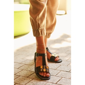 Elegantní dámské sandály s ozdobnými detaily S.Barski KV27-030 Black černá 2