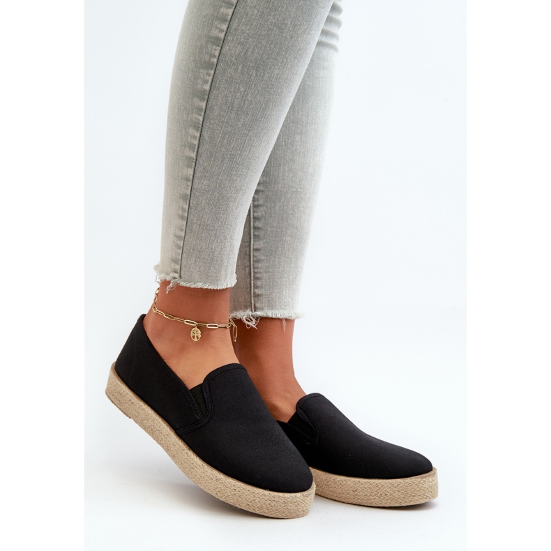 News Dámské Espadrilky Na Platformě Černá Naloenma černý 1