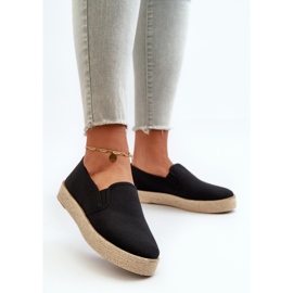 News Dámské Espadrilky Na Platformě Černá Naloenma černý 2