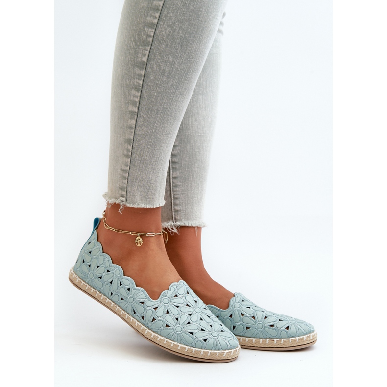 Dámské modré balerínky s květinovým vzorem Vennice modrý 1 Dámské modré balerínky s květinovým vzorem Vennice modrý 1