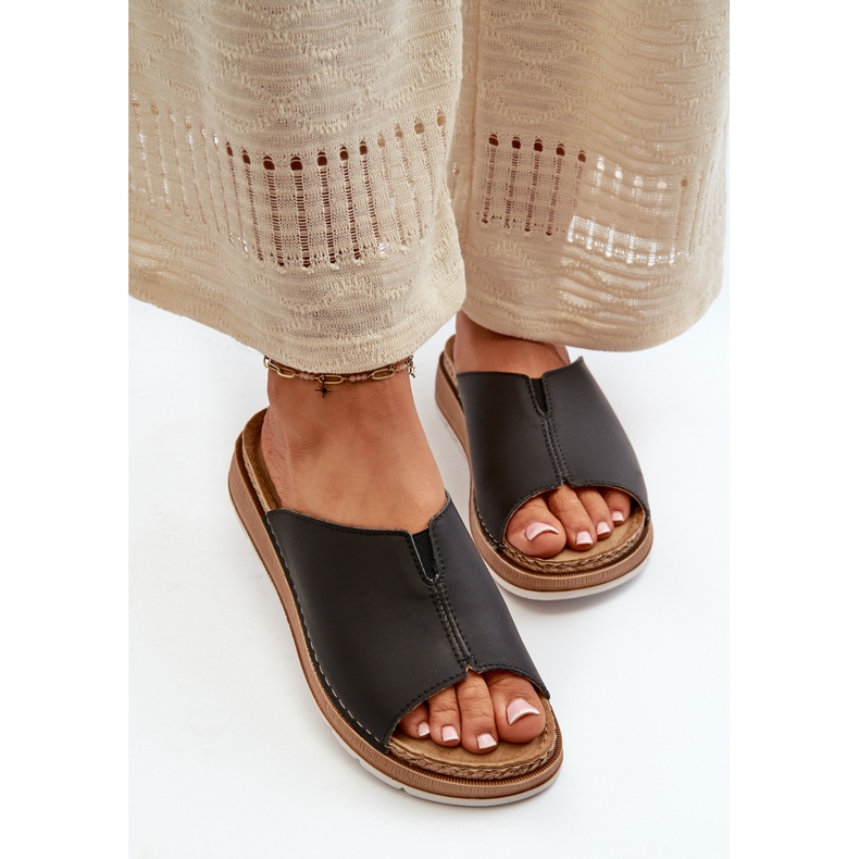 Pohodlné dámské žabky vyrobené z eko kůže Inblu GS0003I1 Black černá 2