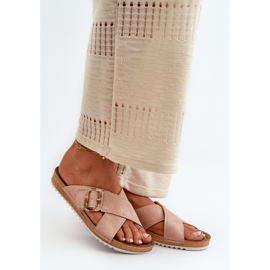 Pohodlné dámské žabky s přezkou Inblu VO000012 Světle růžové růžový 2 Pohodlné dámské žabky s přezkou Inblu VO000012 Světle růžové růžový 2