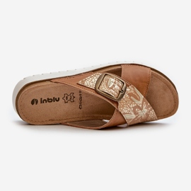 Pohodlné dámské žabky s přezkou Inblu CN000032 Camel hnědý 1