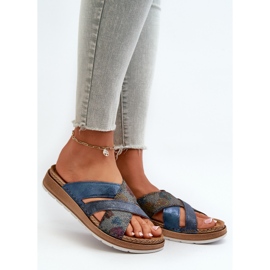 Pohodlné lehké dámské žabky Inblu GS000052 Navy Blue modrý 2 Pohodlné lehké dámské žabky Inblu GS000052 Navy Blue modrý 2