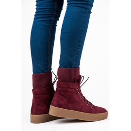 Ideal Shoes Maroon Creepers boty červený 2