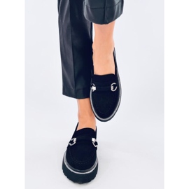 Černé semišové mokasíny s vysokou podrážkou černá 1