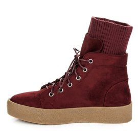 Ideal Shoes Maroon Creepers boty červené 4