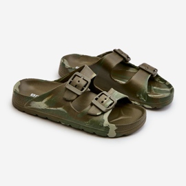 Lehké chlapecké pěnové žabky s přezkami, tmavě zelená, Adirnaca 1 Lehké chlapecké pěnové žabky s přezkami, tmavě zelená, Adirnaca 1