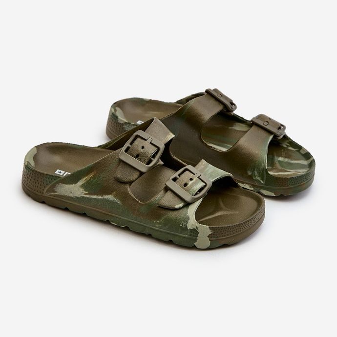 Lehké chlapecké pěnové žabky s přezkami, tmavě zelená, Adirnaca 1 Lehké chlapecké pěnové žabky s přezkami, tmavě zelená, Adirnaca 1