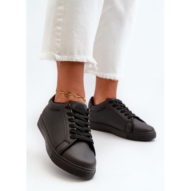 Černé dámské nízké sportovní boty Diunna vyrobené z eko kůže černá 2