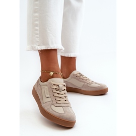 Dámské kožené tenisky šedé a béžové Vinceza 7333 béžový 2
