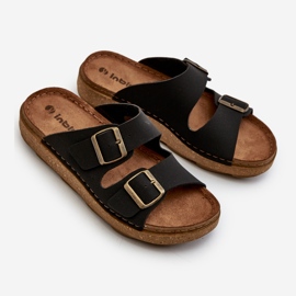 Lehké pohodlné pánské žabky s přezkami Inblu MT000016 Black černá 1 Lehké pohodlné pánské žabky s přezkami Inblu MT000016 Black černá 1