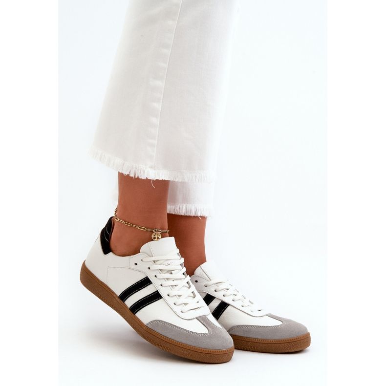 Dámské kožené nízké tenisky Zazoo N1068, bílé bílý 1