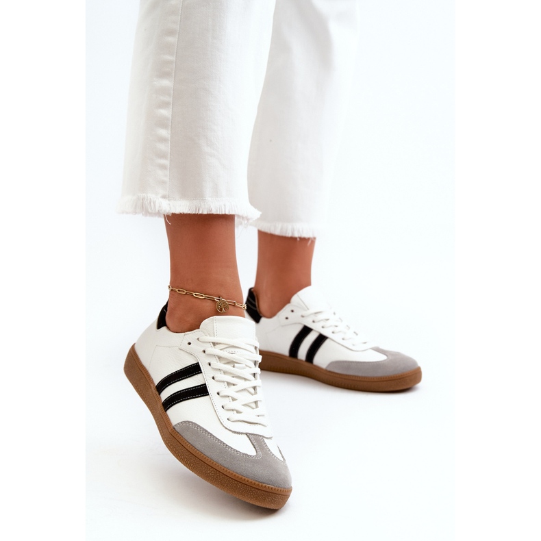 Dámské kožené nízké tenisky Zazoo N1068, bílé bílý 2