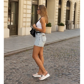 Růžové muly s ozdobným klínem Maurla růžový 1
