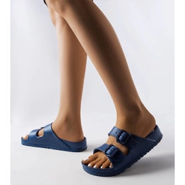 Námořnická modrá gumová skluzavka s přezkami Eugene modrý 1