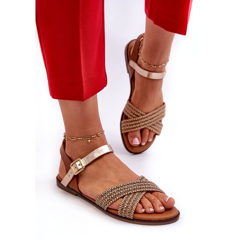 S.Barski MY923 dámské ploché sandály, hnědé hnědý 2