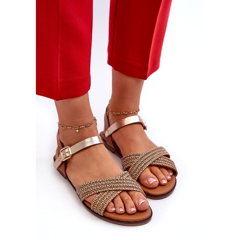 S.Barski MY923 dámské ploché sandály, hnědé hnědý 3