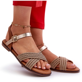 S.Barski MY923 dámské ploché sandály, hnědé hnědý 4