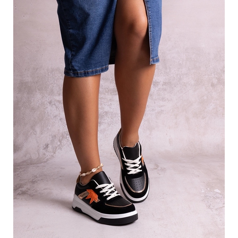 Černé eko semišové tenisky od Kollins černá 1