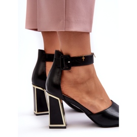 Elegantní dámské sandály na vysokém podpatku Černá Rosázara 3