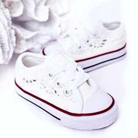 Dětské Tenisky S Krajkou, Bílé bílý 1 Dětské Tenisky S Krajkou, Bílé bílý 1