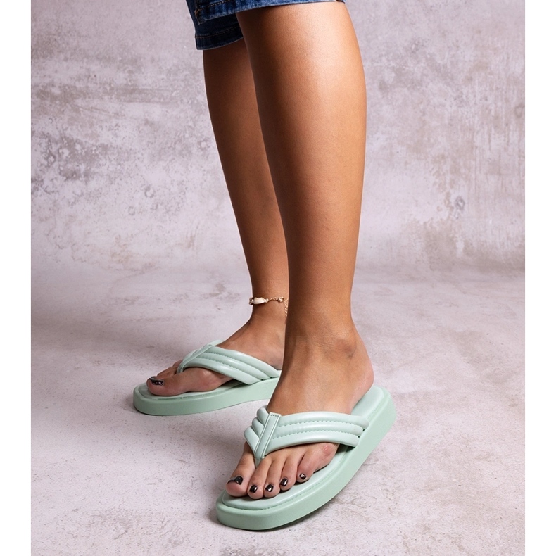 Zelené ploché žabky Shishal zelená 1