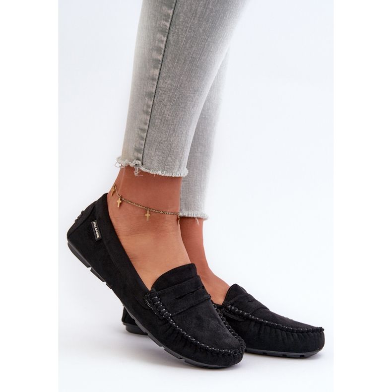 Dámské mokasíny vyrobené z Eco Suede Black Rerceria černý 1