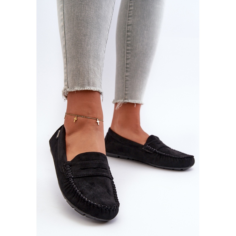 Dámské mokasíny vyrobené z Eco Suede Black Rerceria černá 2 Dámské mokasíny vyrobené z Eco Suede Black Rerceria černá 2