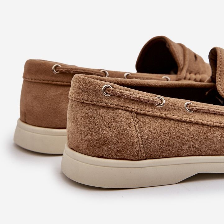 Pánské Eco Suede mokasíny Béžová Rivanell béžový 2