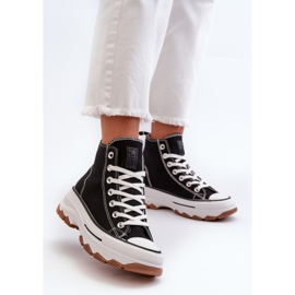 Dámské tenisky s vysokou platformou černé Valvia černý 2