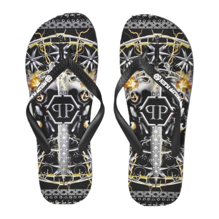 Philipp Plein M IMPS901 pánské žabky černý 1