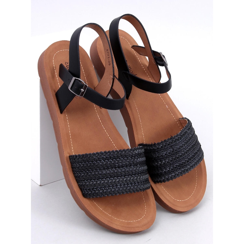 Salinon Black sandály v boho stylu černý 1