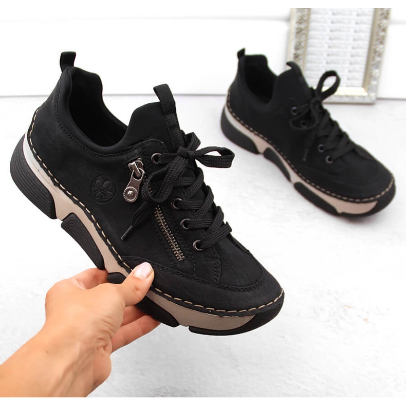 Pohodlné dámské černé boty Rieker 45973-00 černá 1