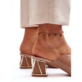 Elegantní dámské žabky na vysokém podpatku Laura Messi 2771 béžová béžový 1