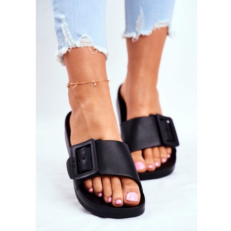 Dámské pantofle Big Star s přezkou černé FF274A389 černá 2