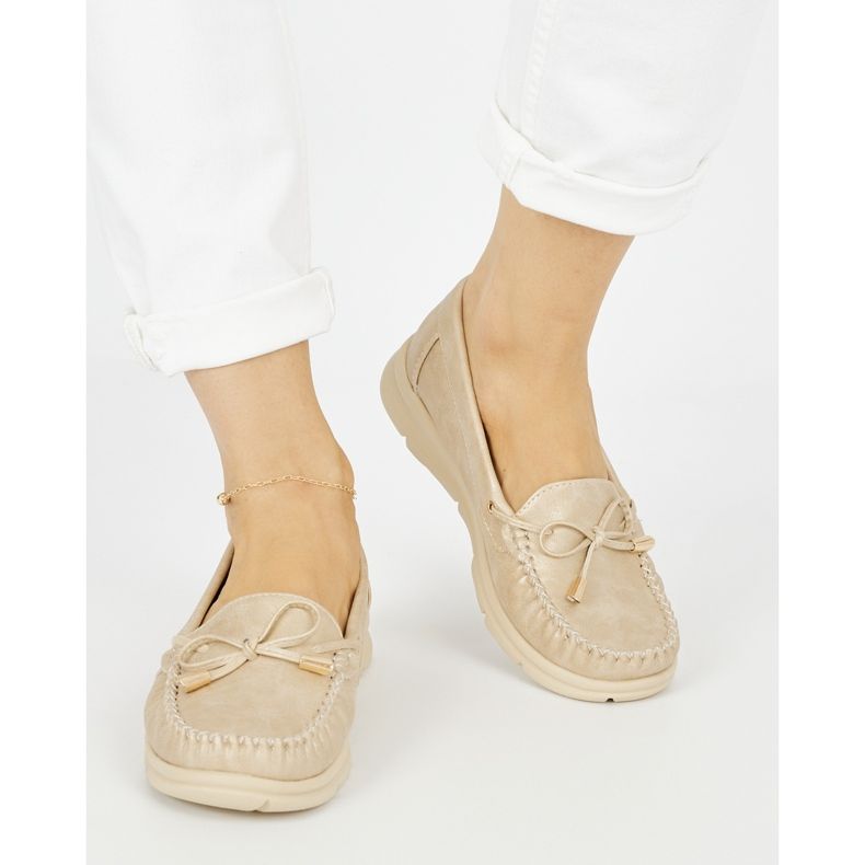 Seastar Zlaté pohodlné mokasíny z ekologické kůže zlatý 2