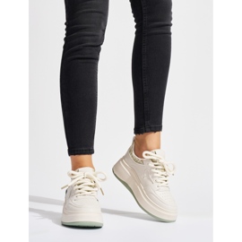 Dámské černé tenisky se silnou podrážkou béžový 2