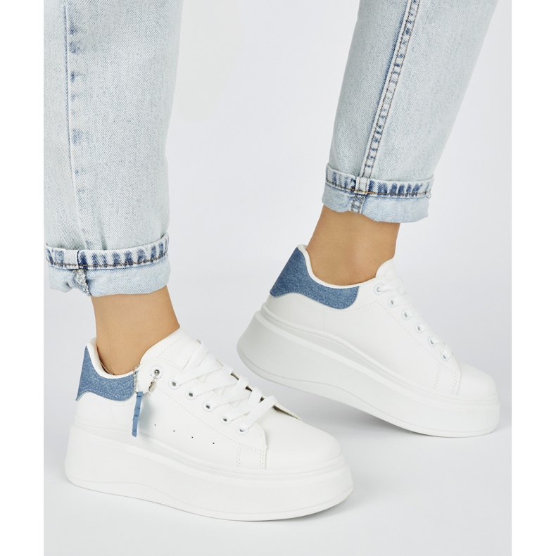 Dámské boty na platformě bílé barvy bílý 2
